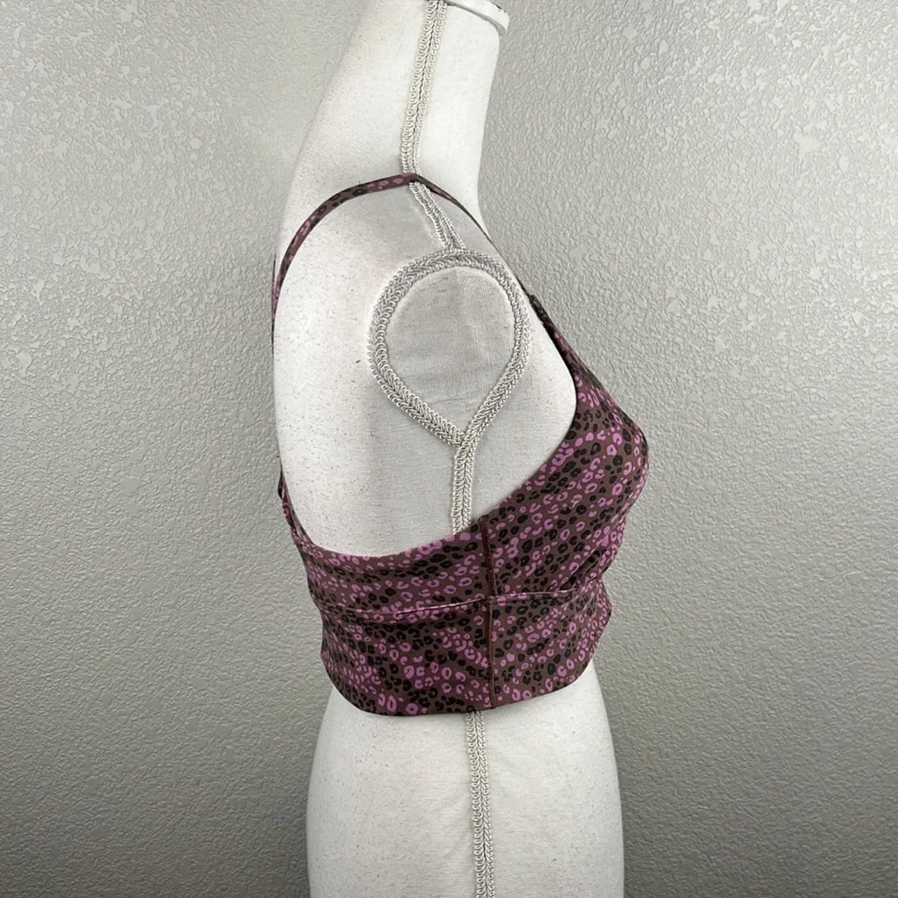 Aerie Offline Pink &‎ Black Floral Sports Bra Size Medium